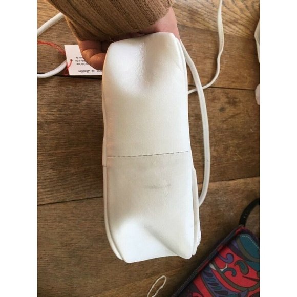 Vintage  Fellini white leather shoulder bag NEW - Picture 5 of 8